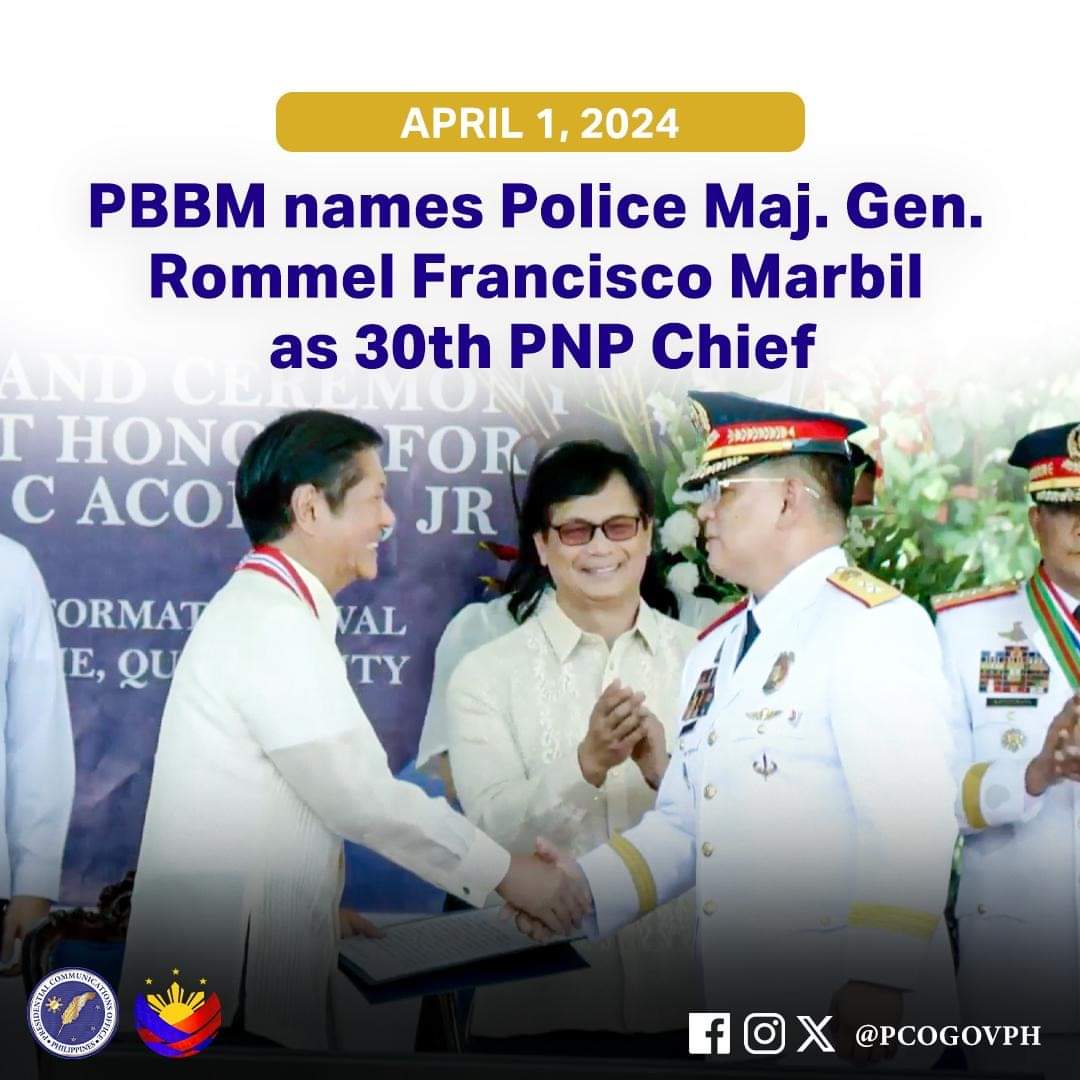 Police Gen. Rommel Francisco Marbil Designated as the New PNP Chief of