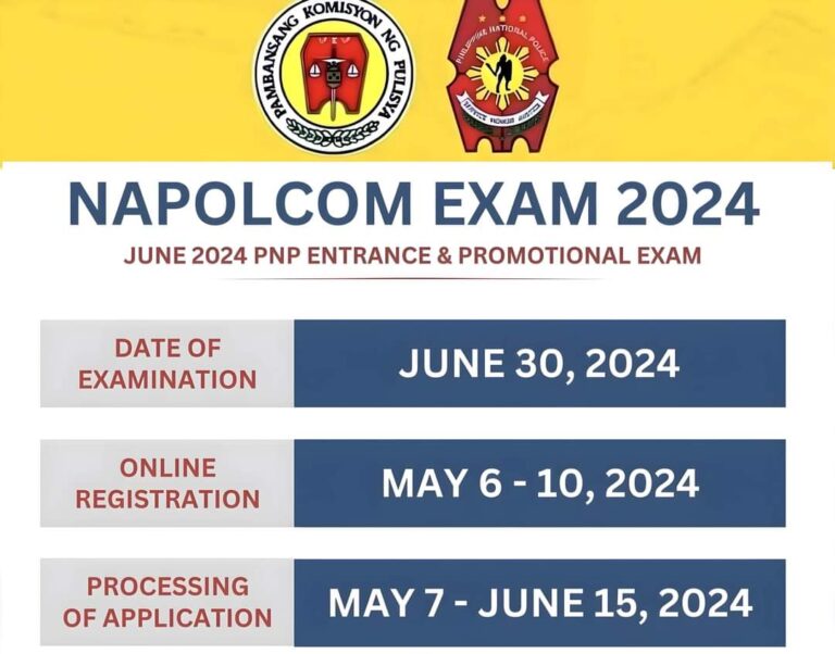 NAPOLCOM ENTRANCE EXAM SCHEDULE